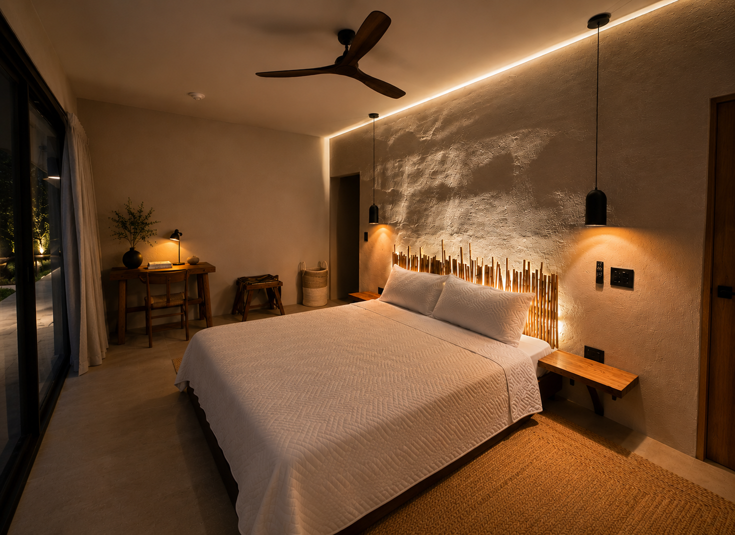 A Selvamar ensuite room at dusk