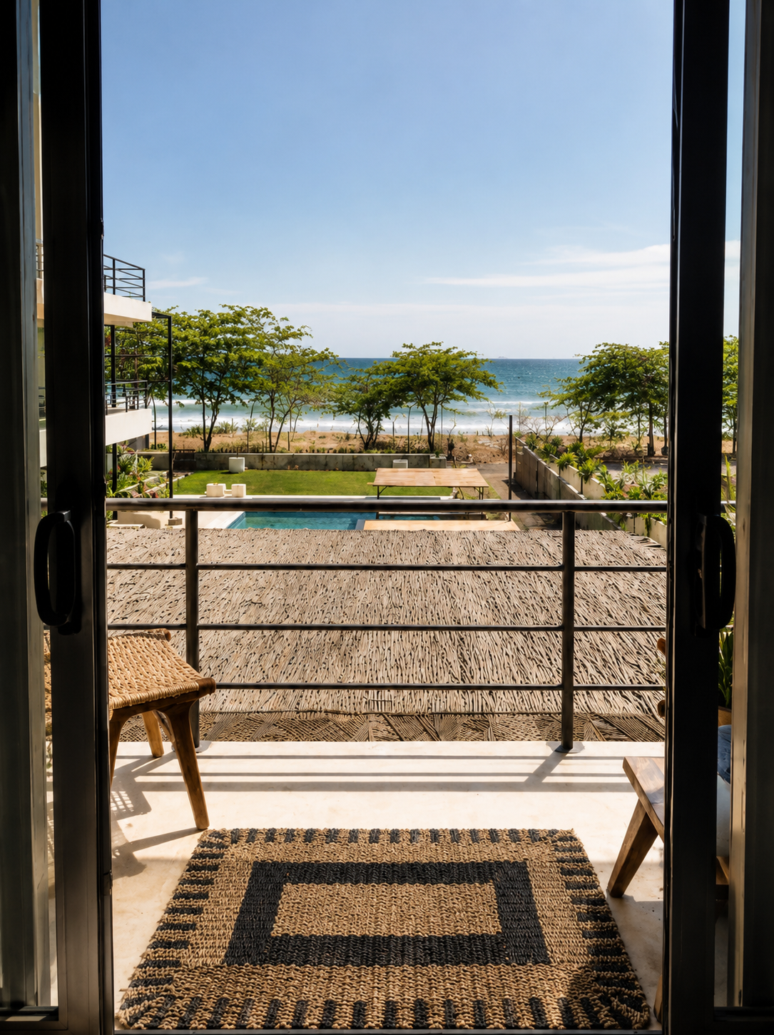 Ocean-view room opening to the horizon